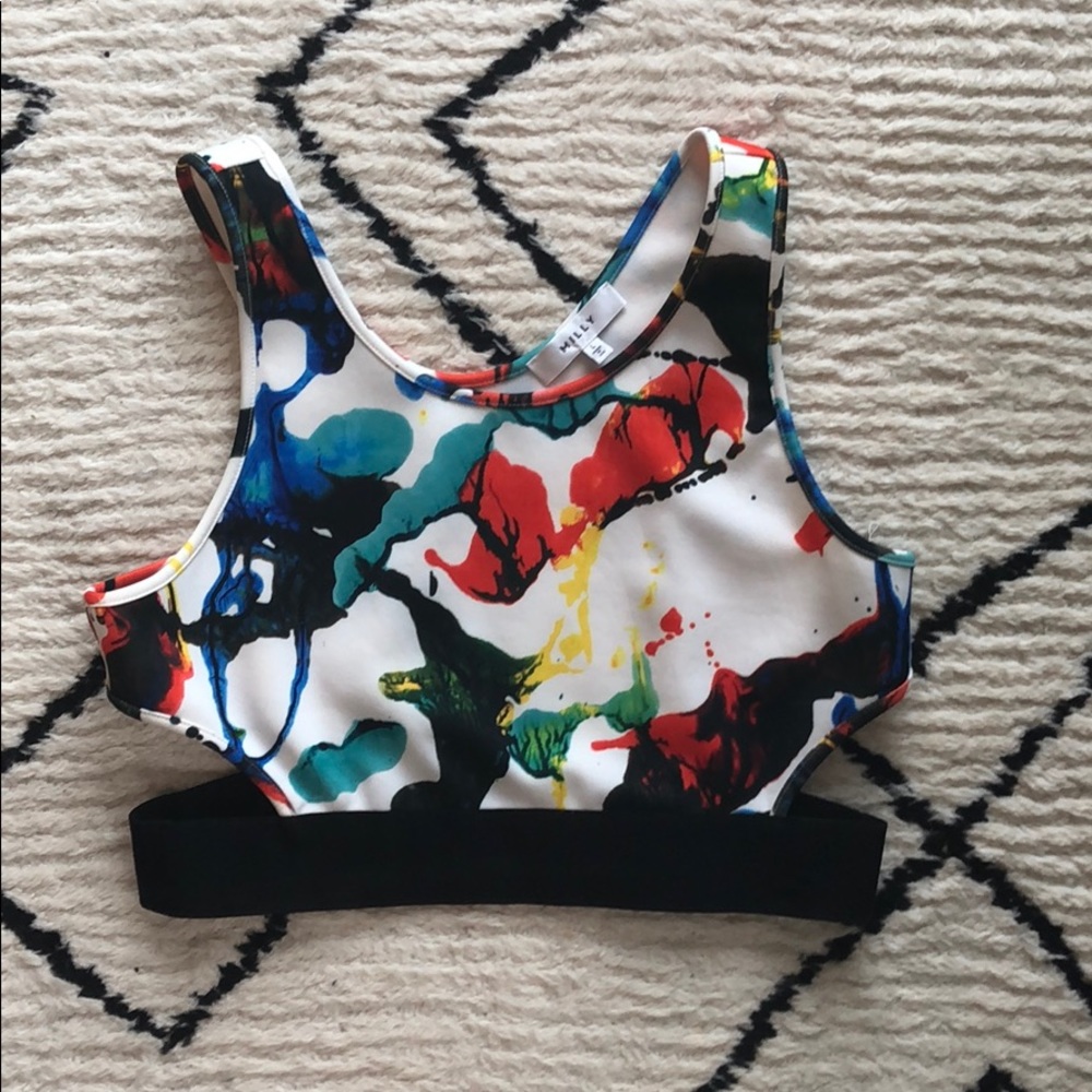 Milly Paint Splatter Cut Out Crop Top size L